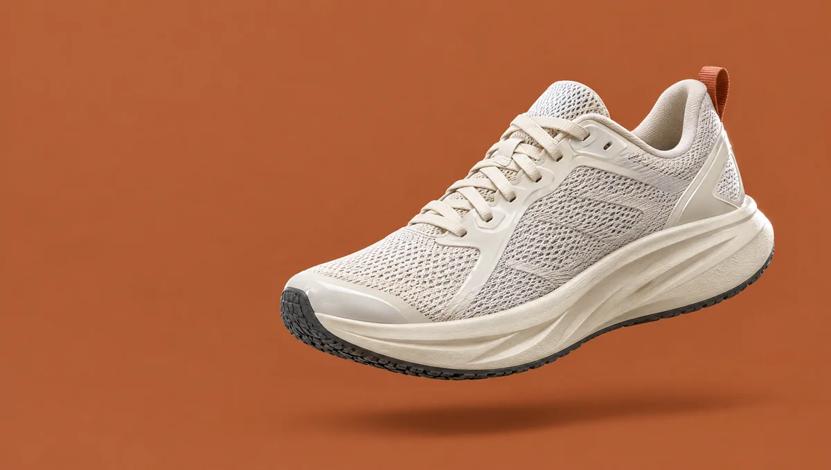 Bežecká topánka na terakotovom pozadí